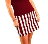 Women's Maroon/White Fitted Skirt