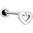 Stainless Steel Hollow Heart Barbell Tongue Ring