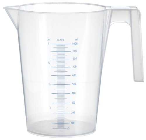 CapitolBrand CBV-V482941-E1 Polypropylene 1000m L Nesting Graduated Beaker/ Laboratory, 100m L, Blue Screened, with Handle