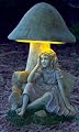 Echo Valley 4173 Solar Powered Lighted Toadstool Fairy Resin Statue