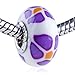 Purple Orange Flowers Bead - Pandora Charm & Bracelet Compatible