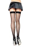 Plus Size Fishnet Stocking With Back Seam (Black-Plus Size)