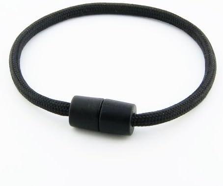 Black Pop Buckle Paracord Bracelet 8 1/2"