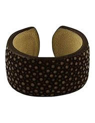 Brown Finger Ring Width: 13 mm Diameter: 21 - Genuine Stingray Skin Leather