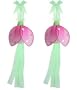 Green Pink Glitter Ladybug Curtain Tieback Pair / Set - tiebacks holder sheer tie backs, nylon nursery bedroom girls room ceiling wall decor, wedding birthday party baby bridal shower