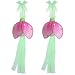 Green Pink Glitter Ladybug Curtain Tieback Pair / Set - tiebacks holder sheer tie backs, nylon nursery bedroom girls room ceiling wall decor, wedding birthday party baby bridal shower