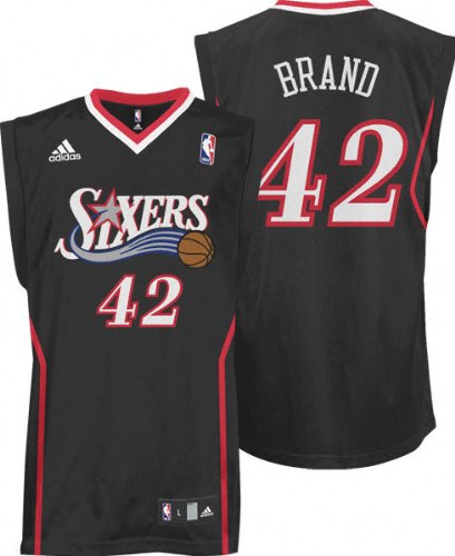 Elton Brand Jersey: adidas Black Replica #42 Philadelphia 76ers Jersey