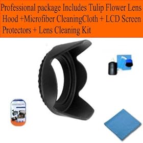 Panasonic Lumix G Vario Hd 14-140mm F/4.0-5.8 Asph./mega O.i.s Lensprofessional Package Includes 62mm Digital Tulip Flower Lens Hood+ Microfiber Cleaning Cloth + LCD Screen Protectors + Lens Cleaning Kit