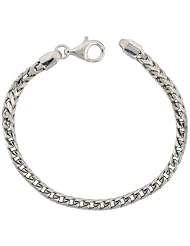 Sterling Silver Italian Heavy Franco Chain Necklace 4.2mm Rhodium Finish Nickel Free, sizes 32 & 36 inch