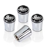 Jeep Black Name Chrome Tire Stem Valve Caps - Official Licensed