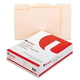 UNV12113 Manila File Folders, 1-Ply Top Tabs, 1/3 Cut, Assorted, Letter Size, 100/Box