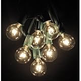 Buy 100 Foot Globe Patio String Lights - Set of 100 G40 Clear Bulbs with Green Cord by Hometown Evolution Inc.
