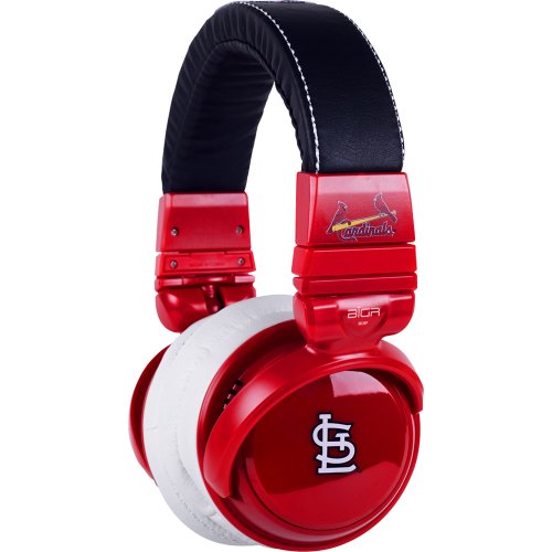  Big R XLMLBSLC1 St. Louis Cardinals Over-The-Ear Headphones with In-Line Mic 