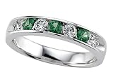 0.70 cts Round Diamond and Tsavorite Band - Platinum, 18kt White or Yellow Gold
