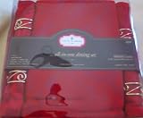 Trim a Home, Christmas Holiday Winter Decor, All in One Dinning Set, Table Cloth Napkins Napkin Holder Scarlet Red Trim a Home, Christmas Holiday Winter Decor, All in One Dinning Set, Table Cloth Napkins Napkin Holder Scarlet Red