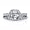 Bling Jewelry Antique Style CZ Asscher Engagement Ring Wedding Set - Size 5