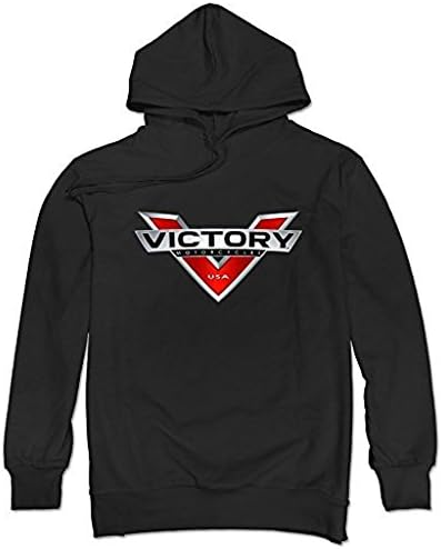 YourHeart Men's Logo Accessories Victory Motorcycle Hoodies Sweatshirt black XX-Large