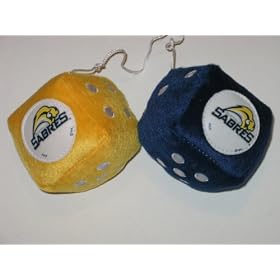 Click here to buy BUFFALO SABRES Team Logo Pair of FUZZY DICE by  Freemont Die .