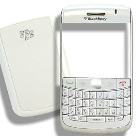 Original Genuine OEM Brand New BlackBerry Bold 9700 Pearl White Front Bezel housing Faceplate Fascia Plate Panel Cover Case+Battery Back Door Repair Replace Compatible