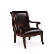 Alexandria Scroll Back Deep Brown Leather Chair By Powell Furniture