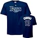 Carl Crawford Majestic Name and Number Navy Tampa Bay Rays T-Shirt