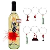 Wine Bottle Charm and Wine Glass Charms Set