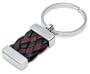 Sterling Silver Key Holder w/Black & Oxblood Leather Braid