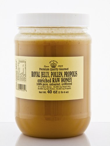 RAW HONEY ENRICHED WITH ROYAL JELLY BEE POLLEN PROPOLIS 40-OZ