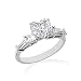 1.40 Ct Heart Shaped Tapered Baguette Diamond Engagement Ring Bar Set 14K VS2