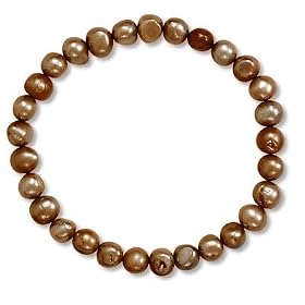 Brown Cultured Freshwater Pearl Stretch Bracelet - Free Shipping