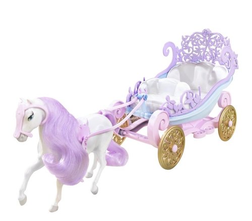 Childrens Toyshop  Toys : Barbie Mini Kingdom - Mini Horse & Carriage