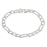 925 Sterling Silver Handmade Link Bracelet Rhodium Plated 8.25