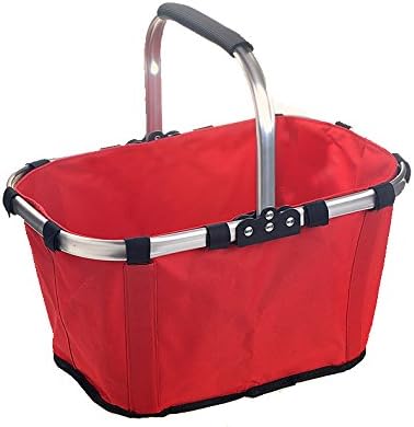 OriDecor 2-Layer Durable and Water Proof Shopping Basket, Shopping Cart Bag, Storage Box Large Multifunctional Basket ✪ with Max Load Capacity of 30KG (Red)