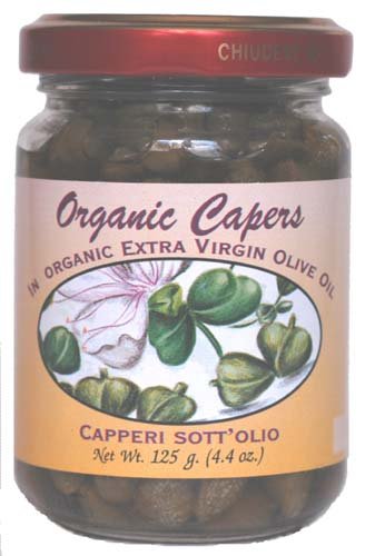 Organic Capers in Organic Extra Virgin Olive Oil, 4.5 oz.
