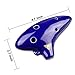 L'MS 6 Hole Ceramic Strawfire Mini Ocarina with Free Tutorial Songbook (Blue)