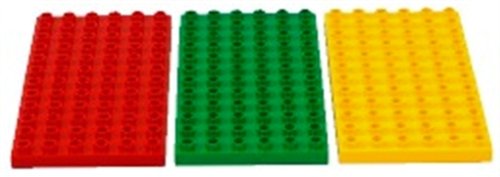Childrens Toyshop  Spielwaren : LEGO 2198 - DUPLO Steine, Bauplatten & Zubehör 2198 Bauplatten (x3) rot, grün, gelb