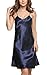 Avidlove Women's Nightshirts Satin Chemises Slip Sleepwear,Dark Blue (FBA),Medium