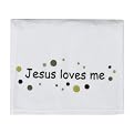 Jesus Loves Me w/Dots Throw - White (30x40")