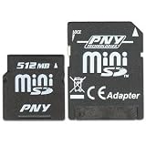 PNY P-SDM512-BX 512MB MiniSD Memory Card w/Adapter