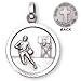 Sterling Silver Philippians 4:13 Boys Basketball Medal and 20-inch Chain