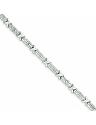 Genuine 14K White Gold White Gold Diamond X Bracelet 14 Grams Of Gold 100% Satisfaction Guaranteed.