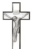 Kreuz, Kruzifix, Glaskreuz "JESUS", teilsatiniert, hängend, Bleikristall, moderner Style (German Crystal powered by CRISTALICA)