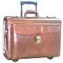 Mancini Brown Lawyer/litigation Rolling Leather Briefcase