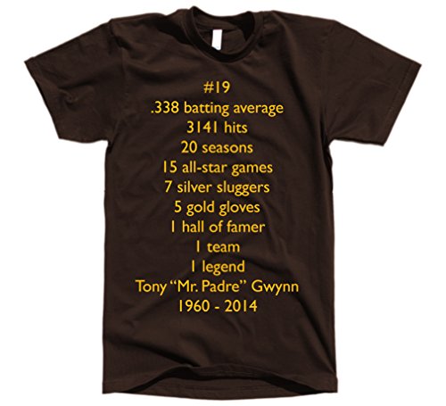 Tony Gwynn Stats T-shirt (2XL, Brown)
