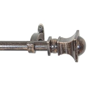 Window Curtain Rod Drapery Rod 28 Inch - 48 Inch Half Round Bronze by Backyard Bargain LLC