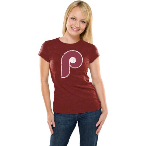 Philadelphia Phillies Women's Cooperstown Red Tri-Blend Tunic Length T-Shirt at Amazon.com
