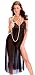Long sheer nightgown with front keyhole. Satin ribbon tie around under bust. Matching sheer thong - Sensual Mystique