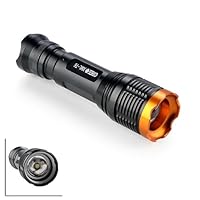 Apollo23 - Cree T6 LED Flashlight 5 Mode 1200LM The Left-right Rotating Zoom Adjustable Zoom Cree LED Flashlight with Lanyard, 1 x 18650 battery