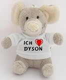 Produkt-Bild: Pl&uuml;sch Elefant Schl&uuml;sselhalter mit T-shirt mit Aufschrift Ich liebe Dyson