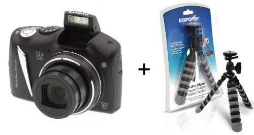 Canon PowerShot SX130IS 12.1 MP Digital Camera with 3.0-Inch LCD + Flexible Tripod